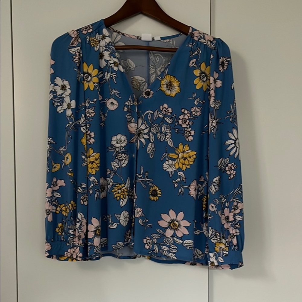 Floral Blue Women's Top